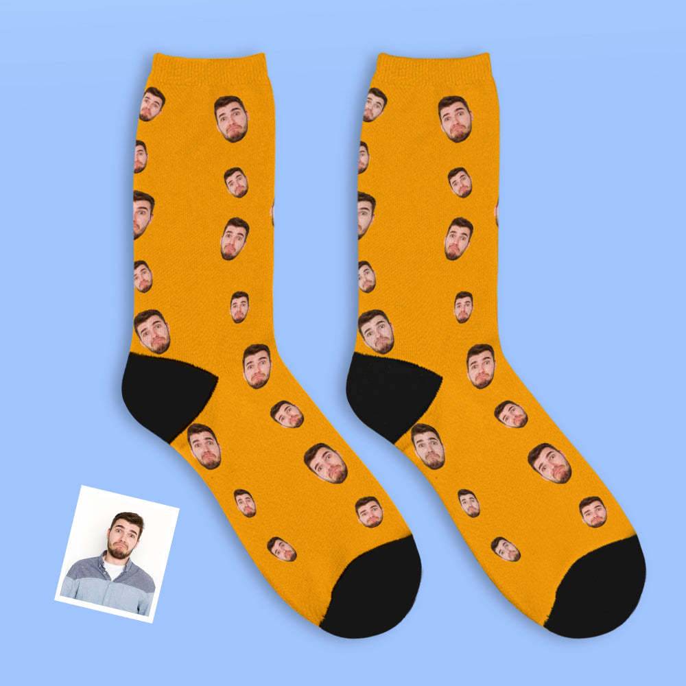 Chaussettes Faciales Personnalisées Multi-faces Respirantes Ajouter Des Images Chaussettes Photo Colorées Cadeaux - MaPhotocaleconFr