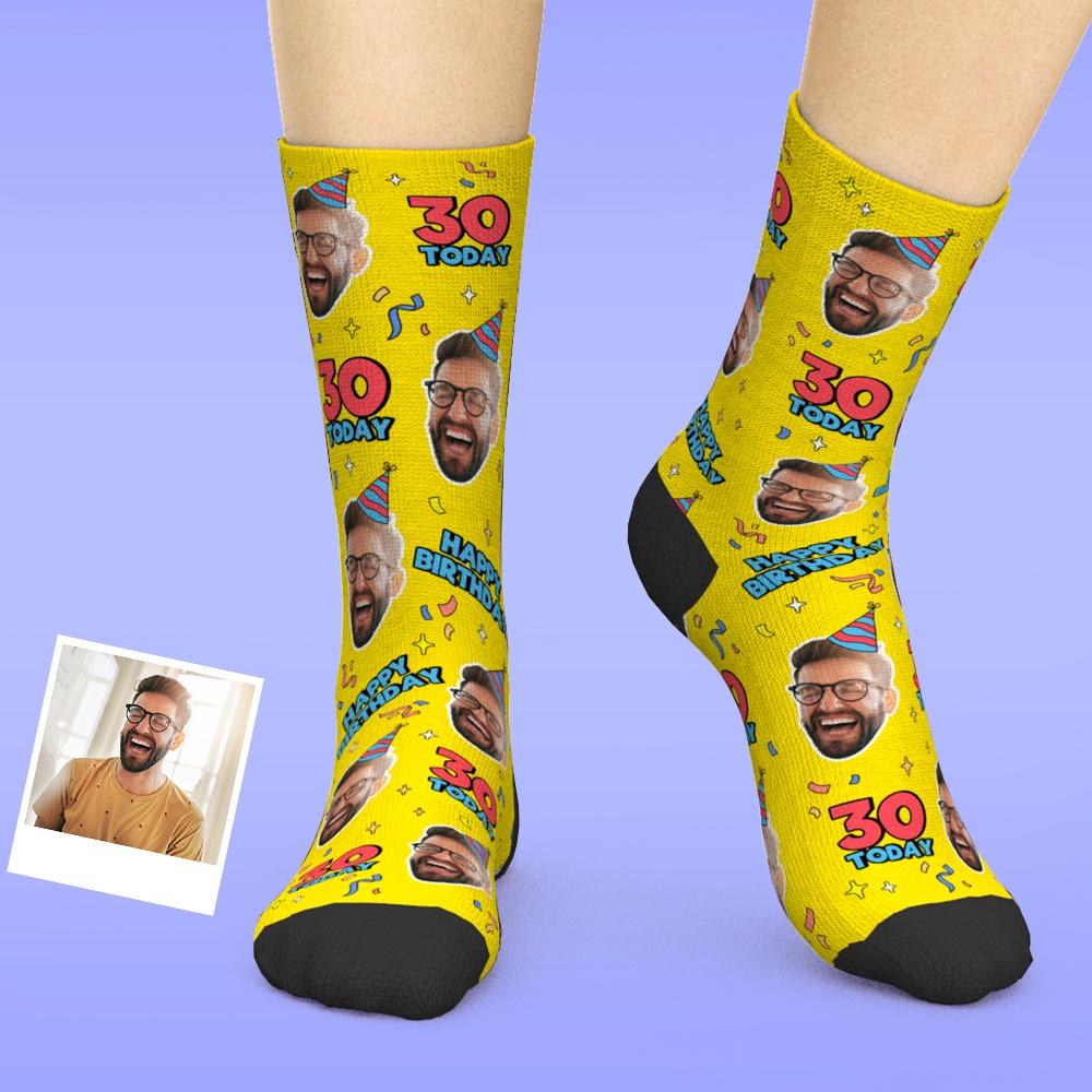 Cadeaux D'anniversaire, Chaussettes Personnalisées Pour Le Visage, Ajoutez Des Images Et Des Chaussettes Personnalisées Par Âge - MaPhotocaleconFr