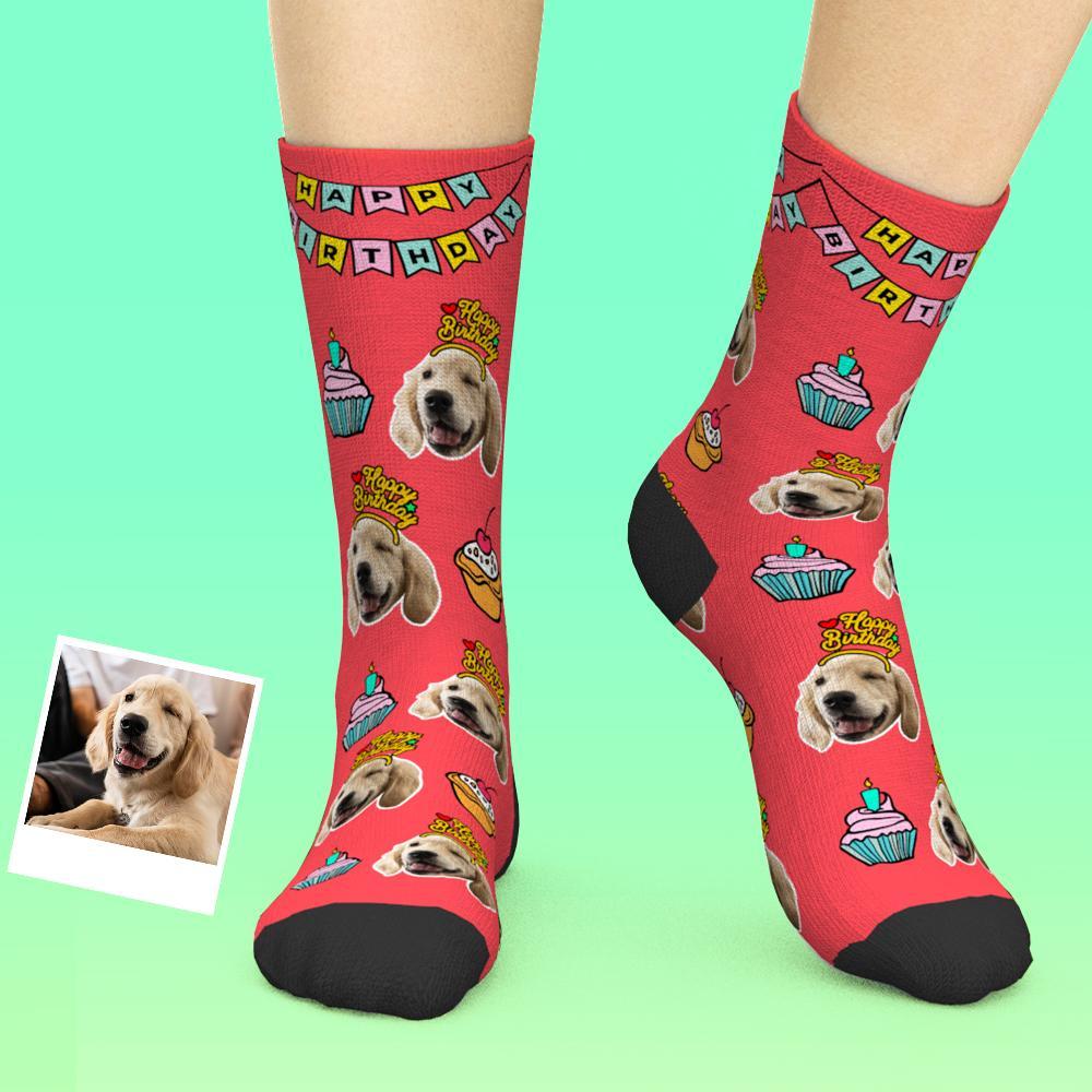 Cadeaux D'anniversaire, Chaussettes Personnalisées Pour Le Visage, Chaussettes Pour Chien, Cadeau Pour Maman, Cadeau Pour Amoureux Des Animaux De Compagnie - MaPhotocaleconFr