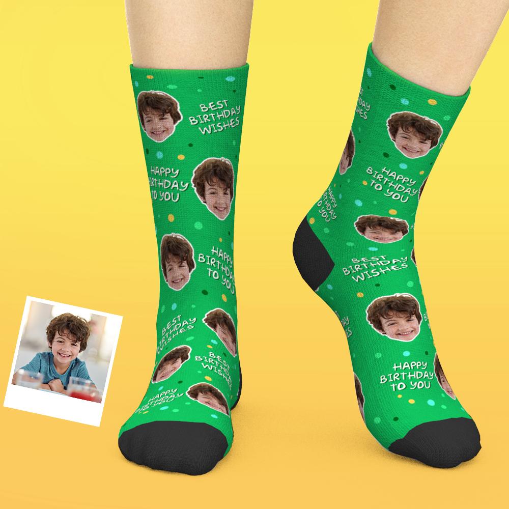 Cadeaux D'anniversaire, Chaussettes Personnalisées Pour Le Visage, Ajoutez Des Images Et Nommez Les Meilleurs Vœux D'anniversaire - MaPhotocaleconFr