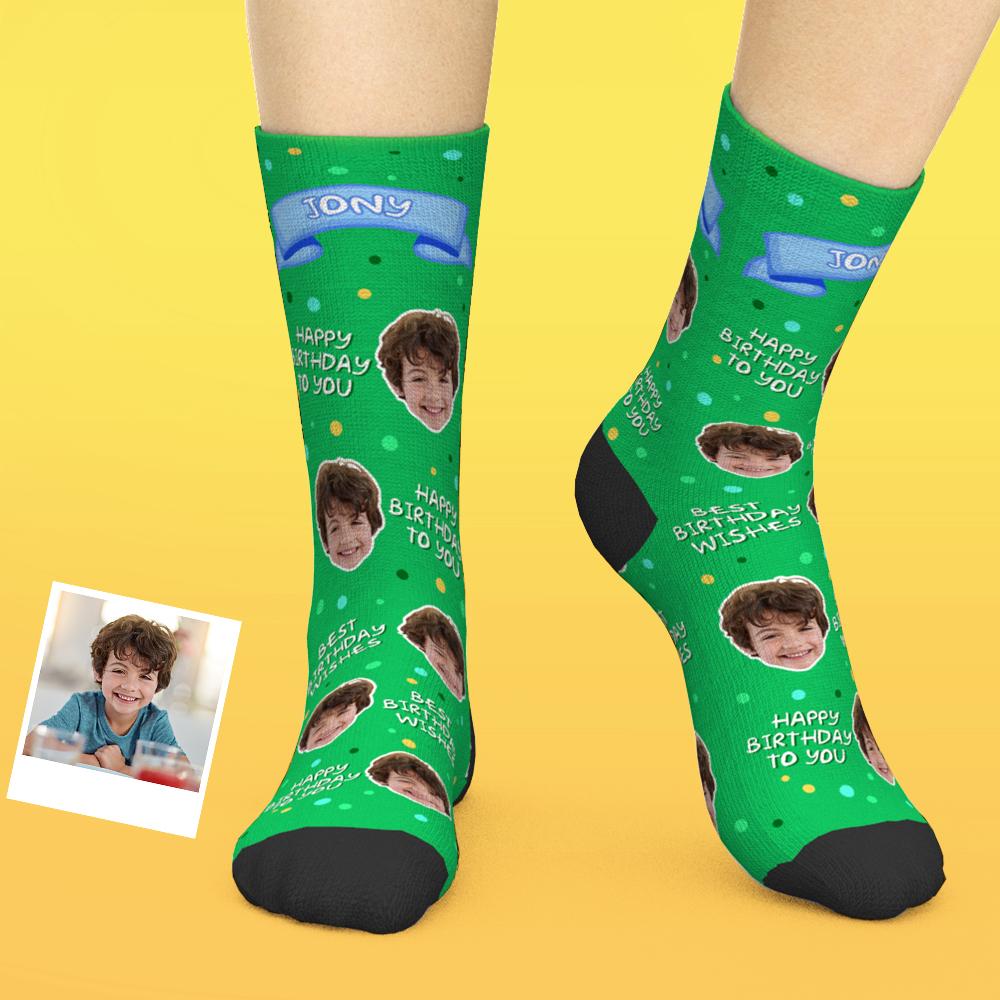 Cadeaux D'anniversaire, Chaussettes Personnalisées Pour Le Visage, Ajoutez Des Images Et Nommez Les Meilleurs Vœux D'anniversaire - MaPhotocaleconFr
