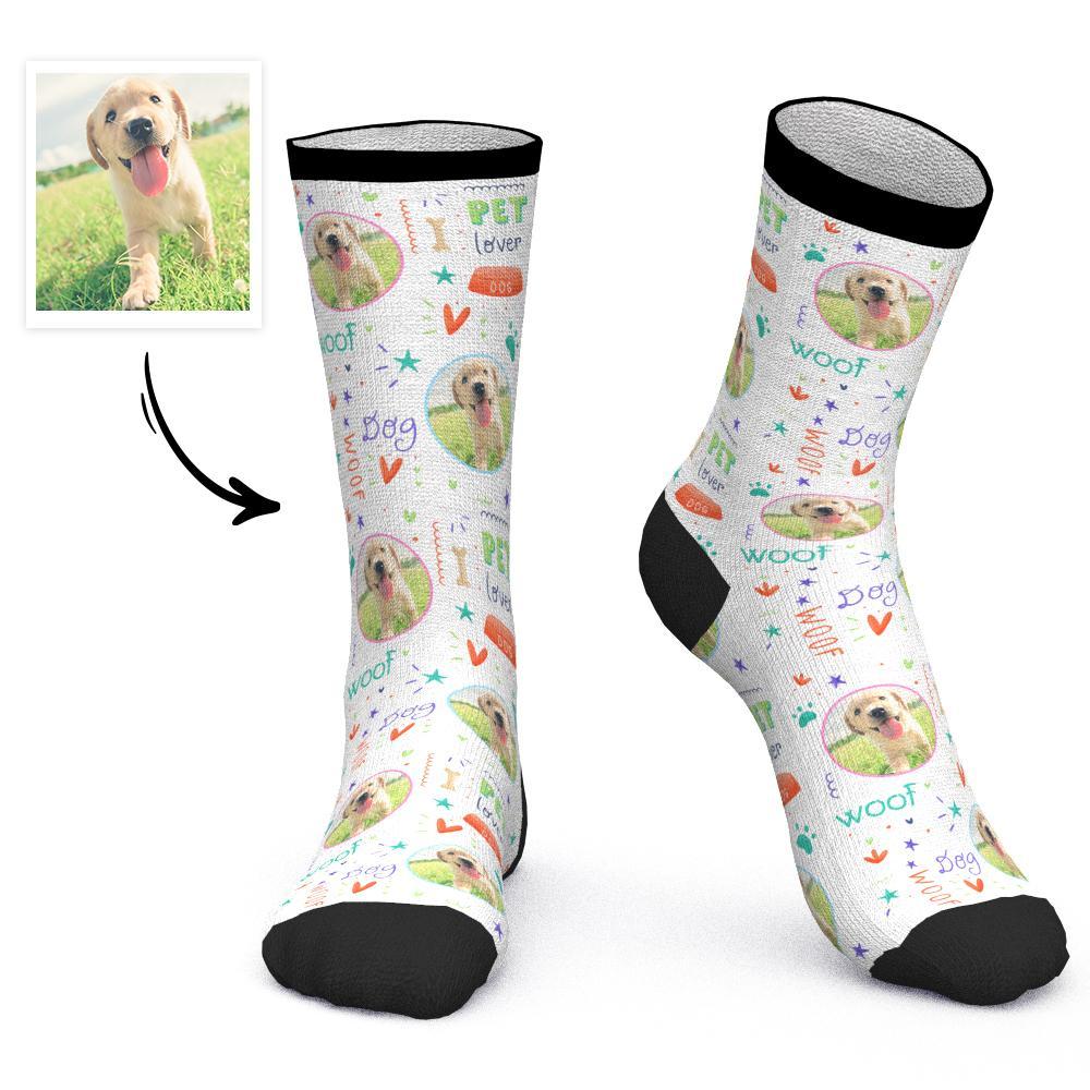 Chaussettes Personnalisées Chaussettes Photo De Chien Chaussettes Colorées - MaPhotocaleconFr