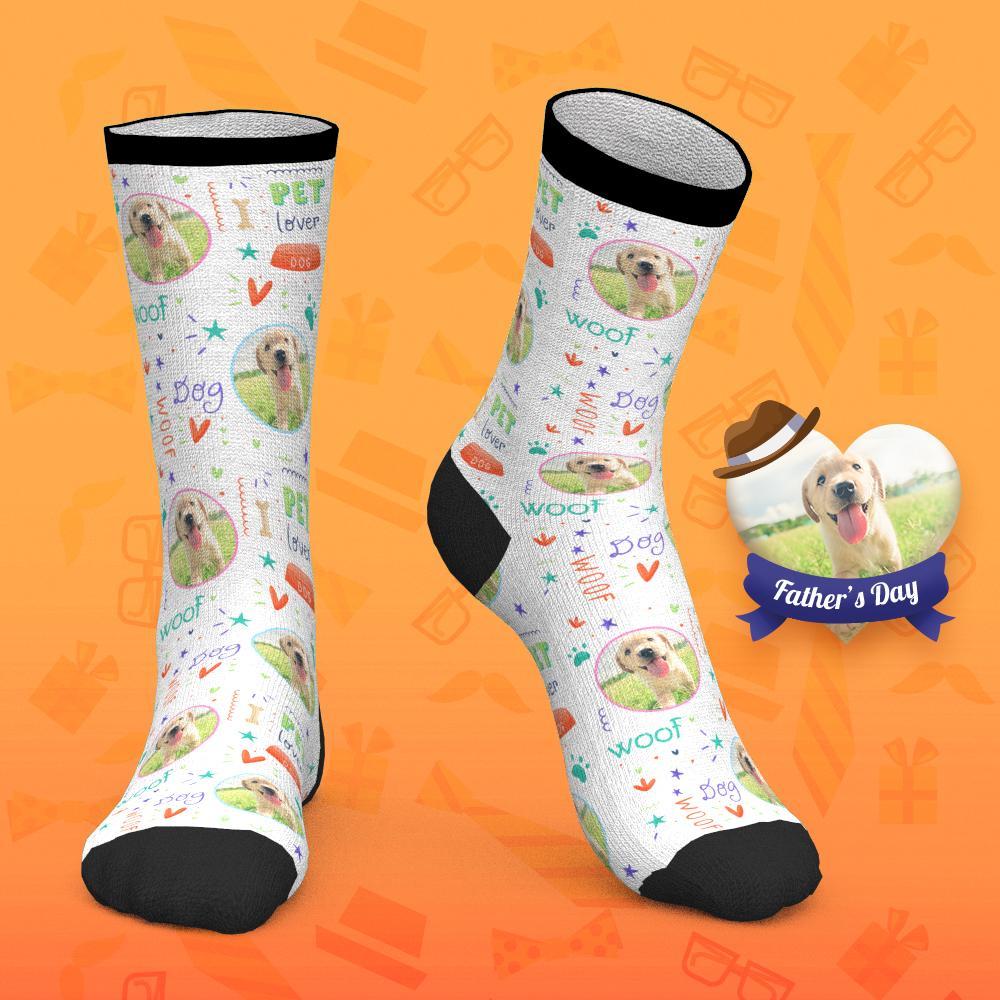 Chaussettes Personnalisées Chaussettes Photo De Chien Chaussettes Colorées - MaPhotocaleconFr