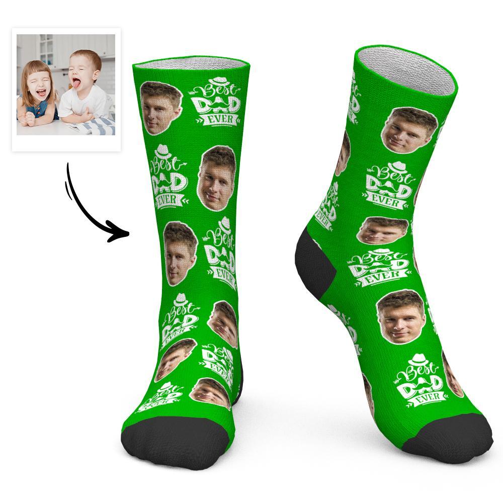 Cadeau Fête Des Pères - Chaussettes Personnalisées Face Socks Best Dad Ever - MaPhotocaleconFr