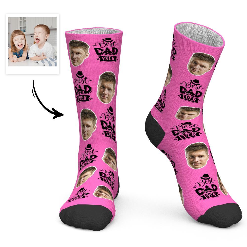 Cadeau Fête Des Pères - Chaussettes Personnalisées Face Socks Best Dad Ever - MaPhotocaleconFr