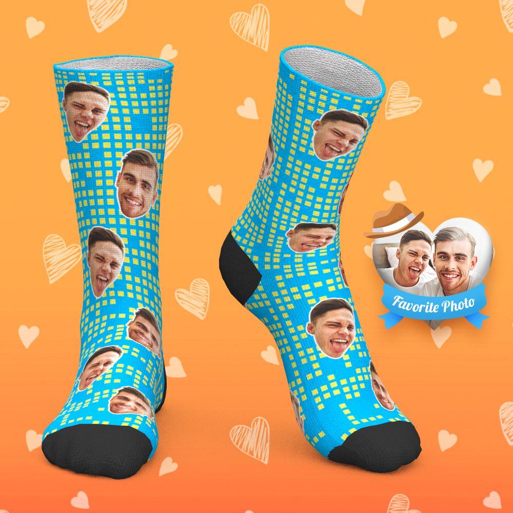Chaussettes Personnalisées Pour Le Visage Chaussettes Photo Personnalisées Chaussettes Bff Best Friend Forever Cube - MaPhotocaleconFr