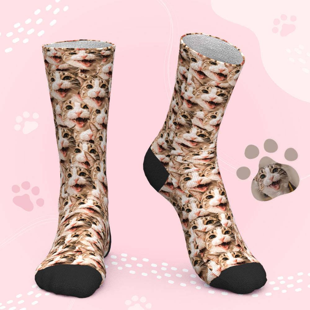 Chaussettes Photo, Chaussettes Personnalisées Pour Animaux De Compagnie Face Mash - MaPhotocaleconFr