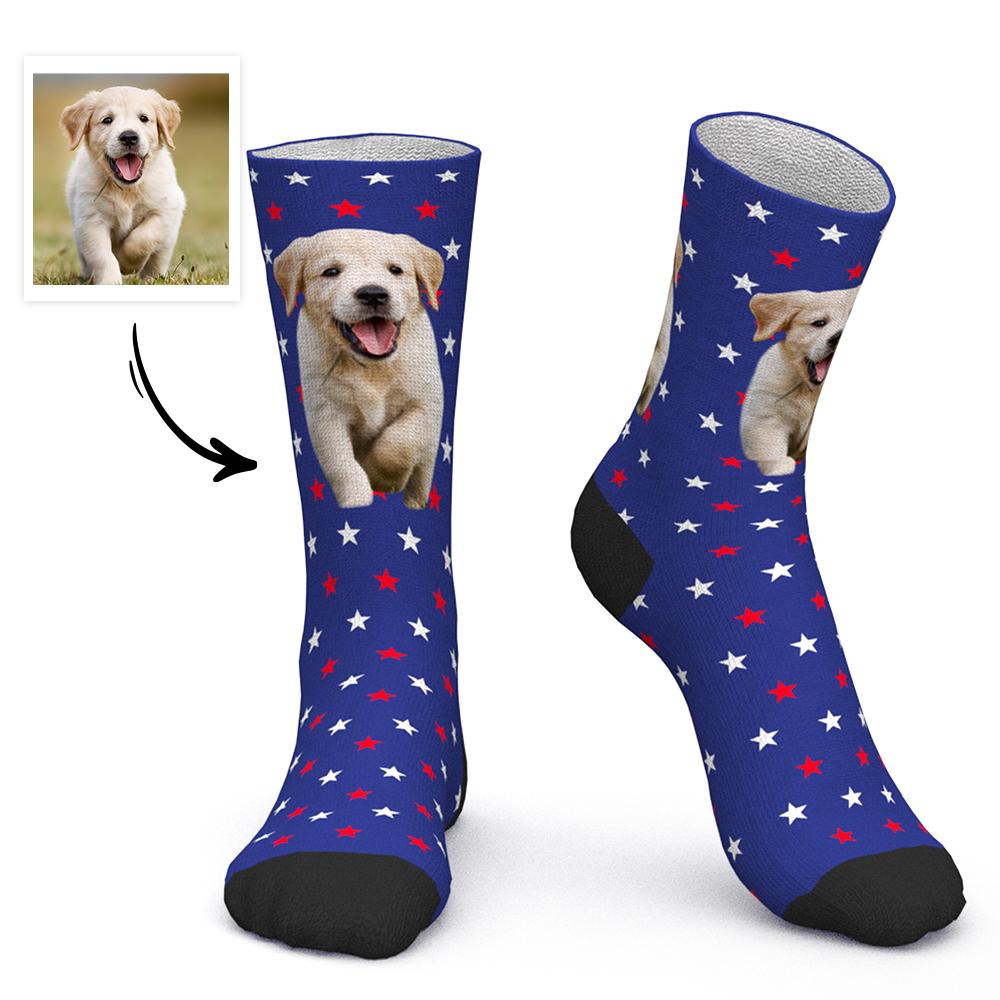 Chaussettes Personnalisées Pour Le Visage Chaussettes Photo Personnalisées Pour Les Amoureux Des Animaux De Compagnie - Chien Mignon - MaPhotocaleconFr