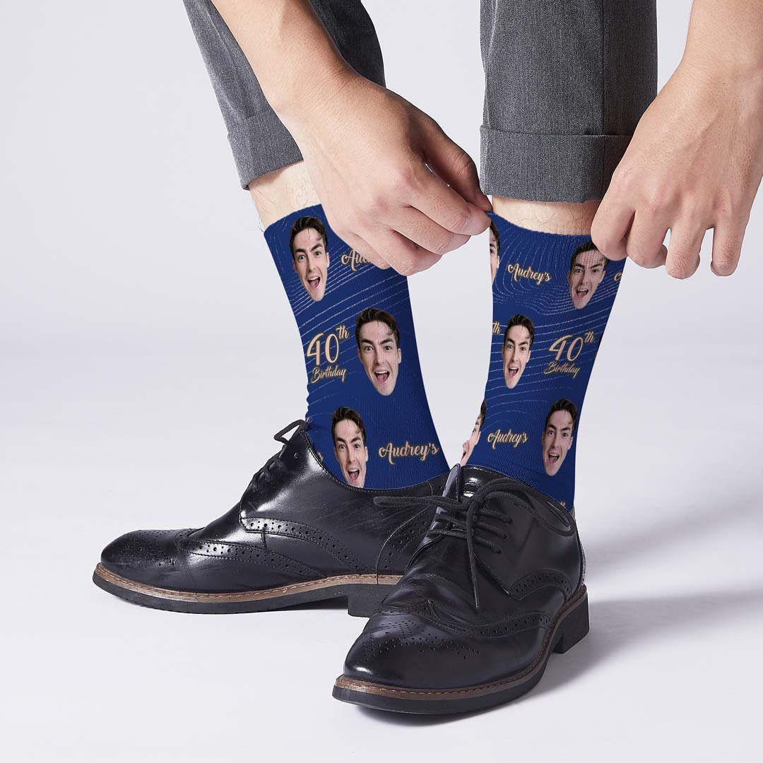 Visage Sur Chaussettes, Cadeaux De Chaussettes D’anniversaire Personnalisées - MaPhotocaleconFr