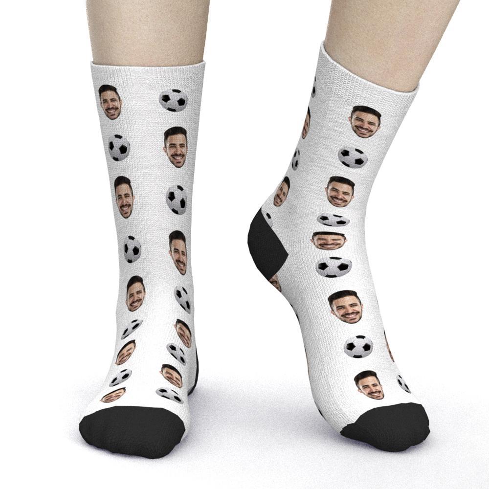Chaussettes Photo Personnalisées, Visage Personnalisé, Cadeaux De Sport De Football - MaPhotocaleconFr