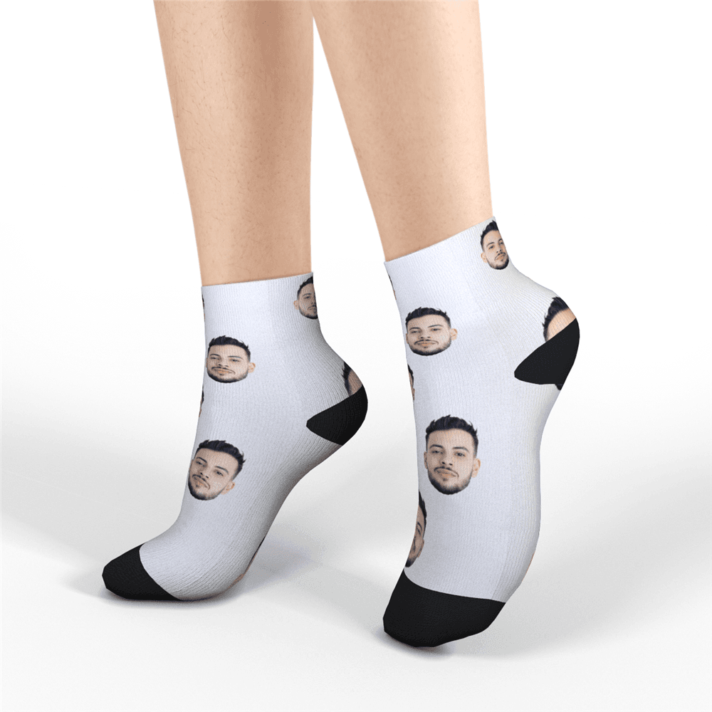 Chaussettes Courtes Personnalisées Pour Le Visage, Chaussettes D'été Colorées Avec Photo - MaPhotocaleconFr