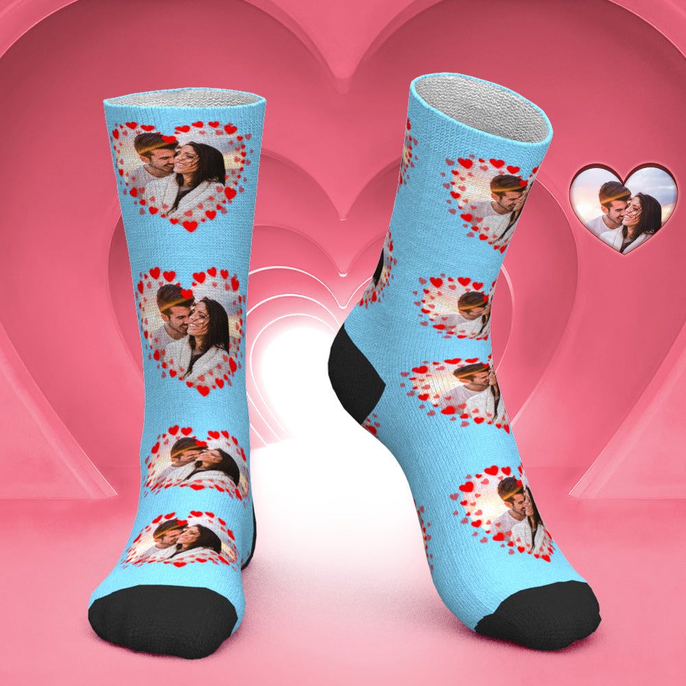 Chaussettes Photo De Couple Personnalisées, Cadeau Romantique Pour La Saint-valentin - MaPhotocaleconFr