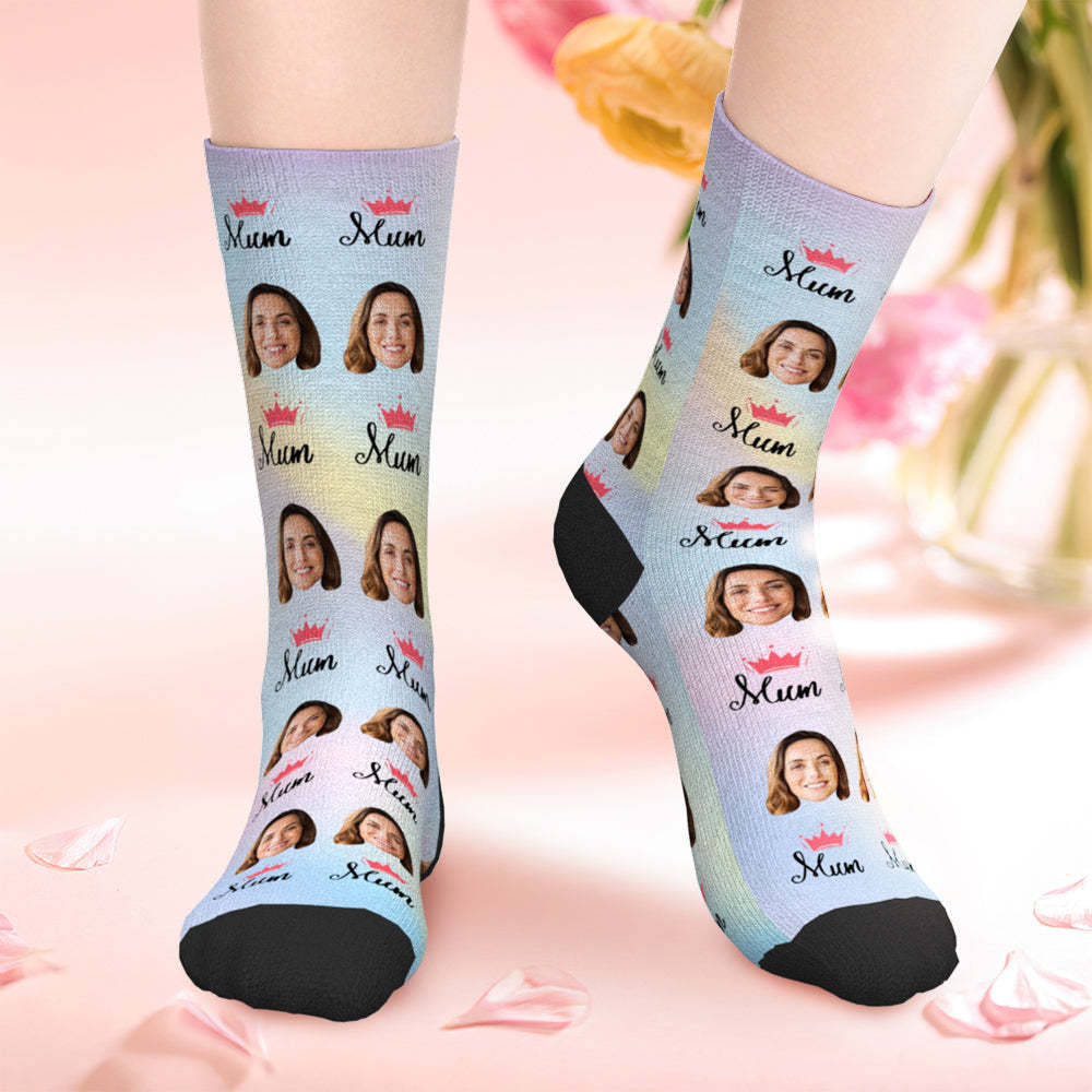 Cadeau personnalisé de chaussettes photo pour la fête des mères pour maman