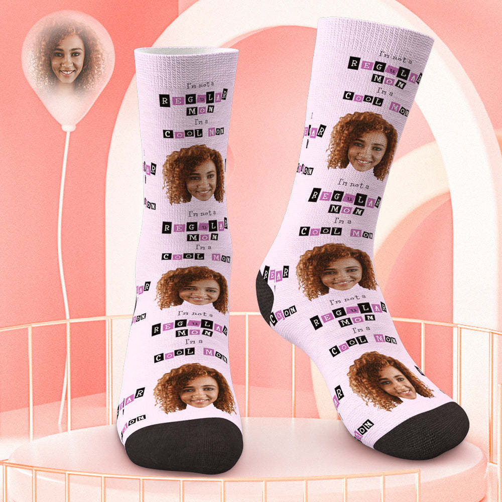 Cadeau de chaussettes photo personnalisées pour la fête des mères pour maman cool