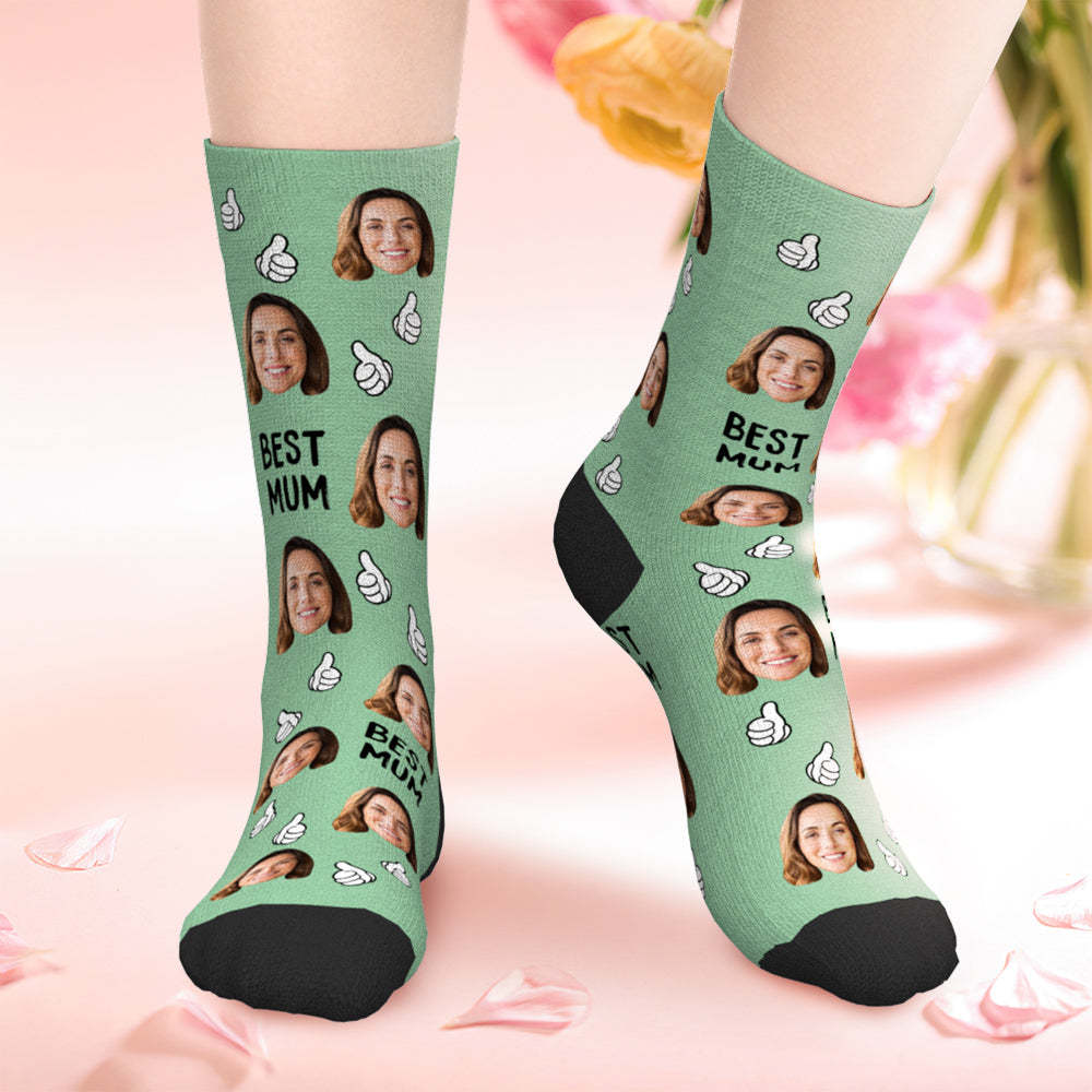 Chaussettes personnalisées Mettez n'importe quel visage et texte sur les chaussettes Meilleur cadeau pour maman