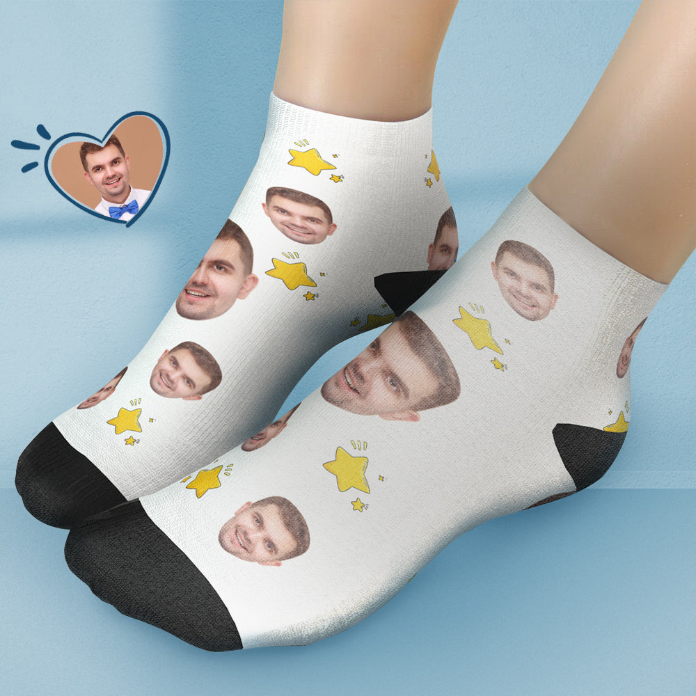 Chaussettes Courtes Personnalisées Photos Personnalisées Chaussettes Chevilles Cadeaux D'Été - Stars
