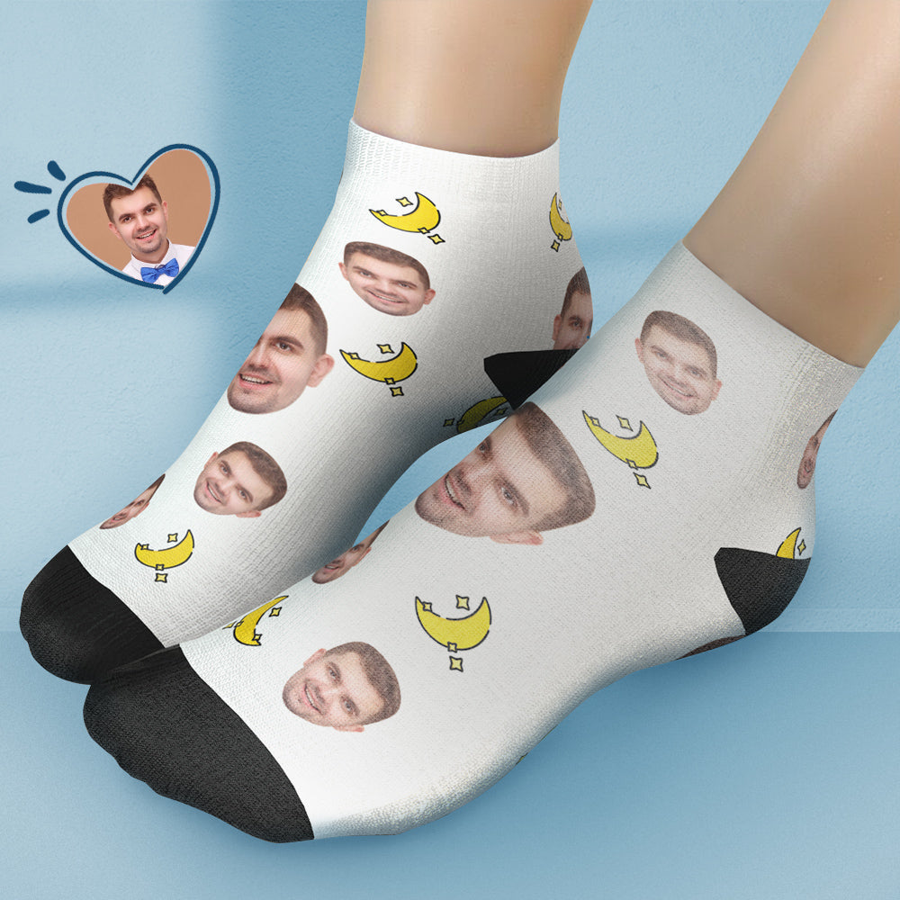 Personnaliser Les Chaussettes Courtes Personnaliser Les Photos Chaussettes Chevilles Cadeaux D'Été - La Lune