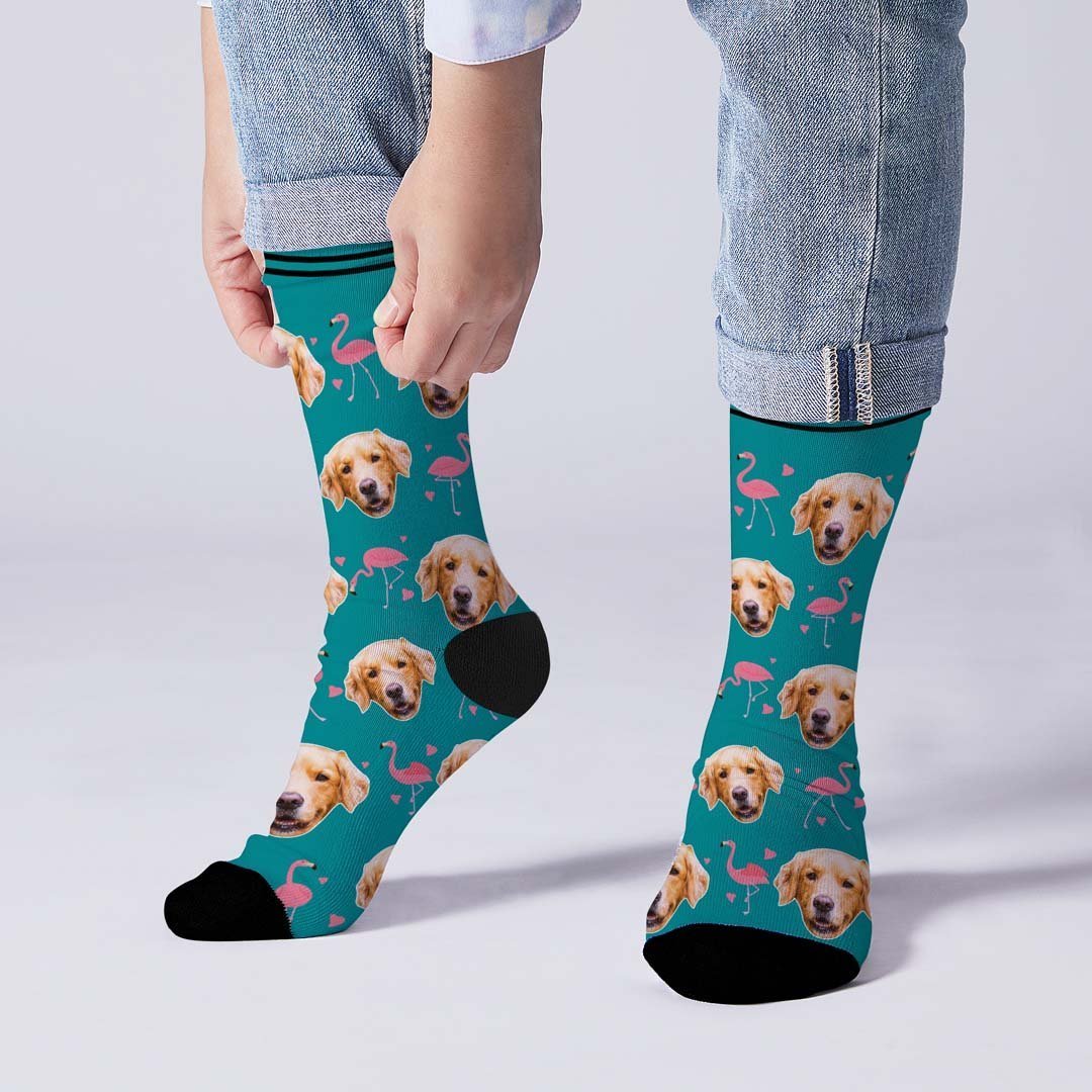 Couple Personnalisé Cygne Et Visage Sur Chaussettes - MaPhotocaleconFr