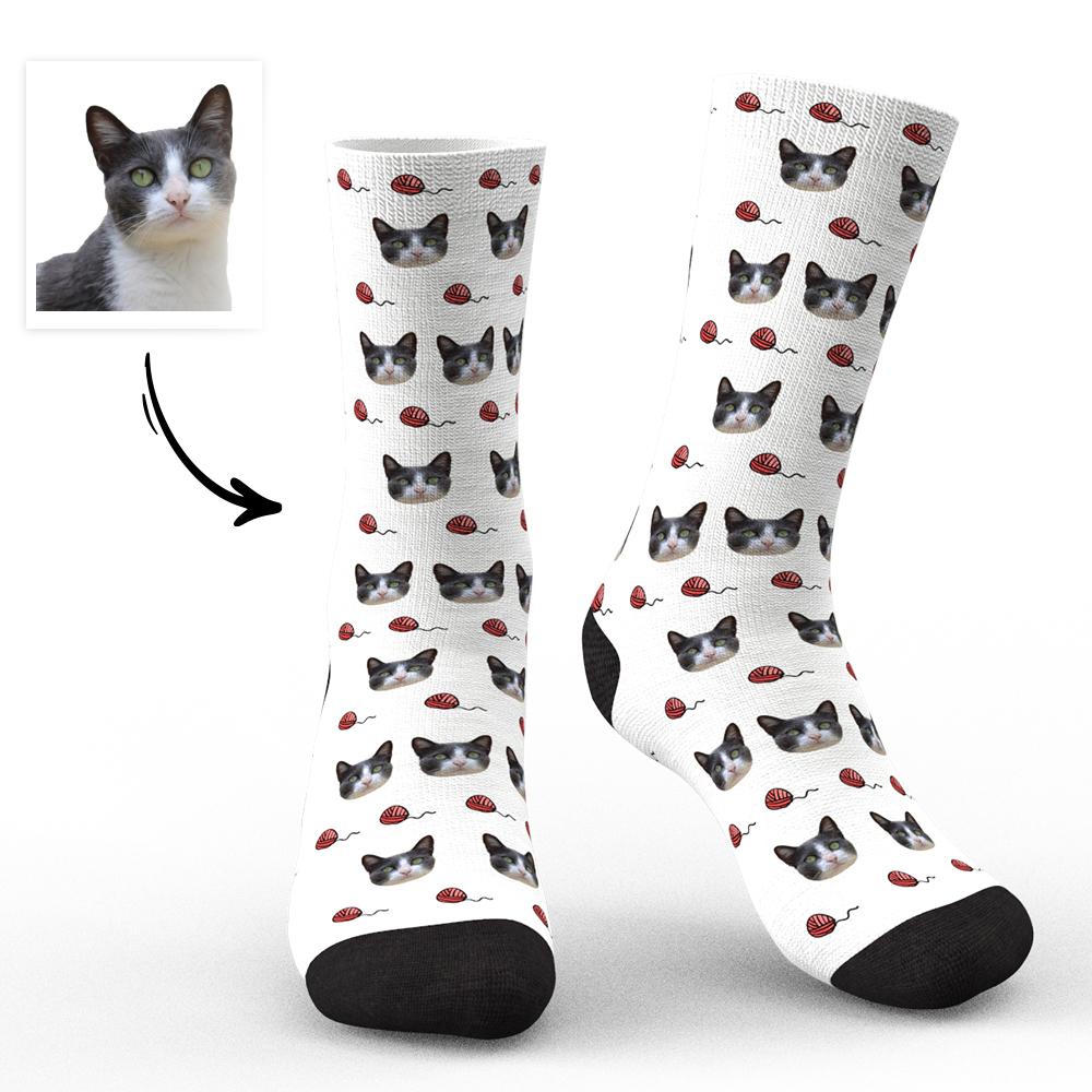 Chaussettes Personnalisées Avec Photo De Chat Unique, Cadeaux Amusants Pour Les Amoureux Des Animaux De Compagnie – Chats - MaPhotocaleconFr