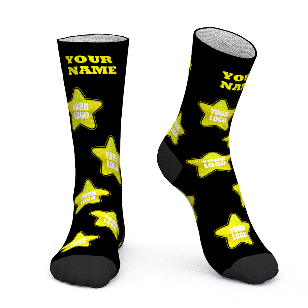 Chaussettes Avec Logo Personnalisé Ajouter Un Logo Et Un Nom Cadeaux D'entreprise Personnalisés - Colorés - MaPhotocaleconFr