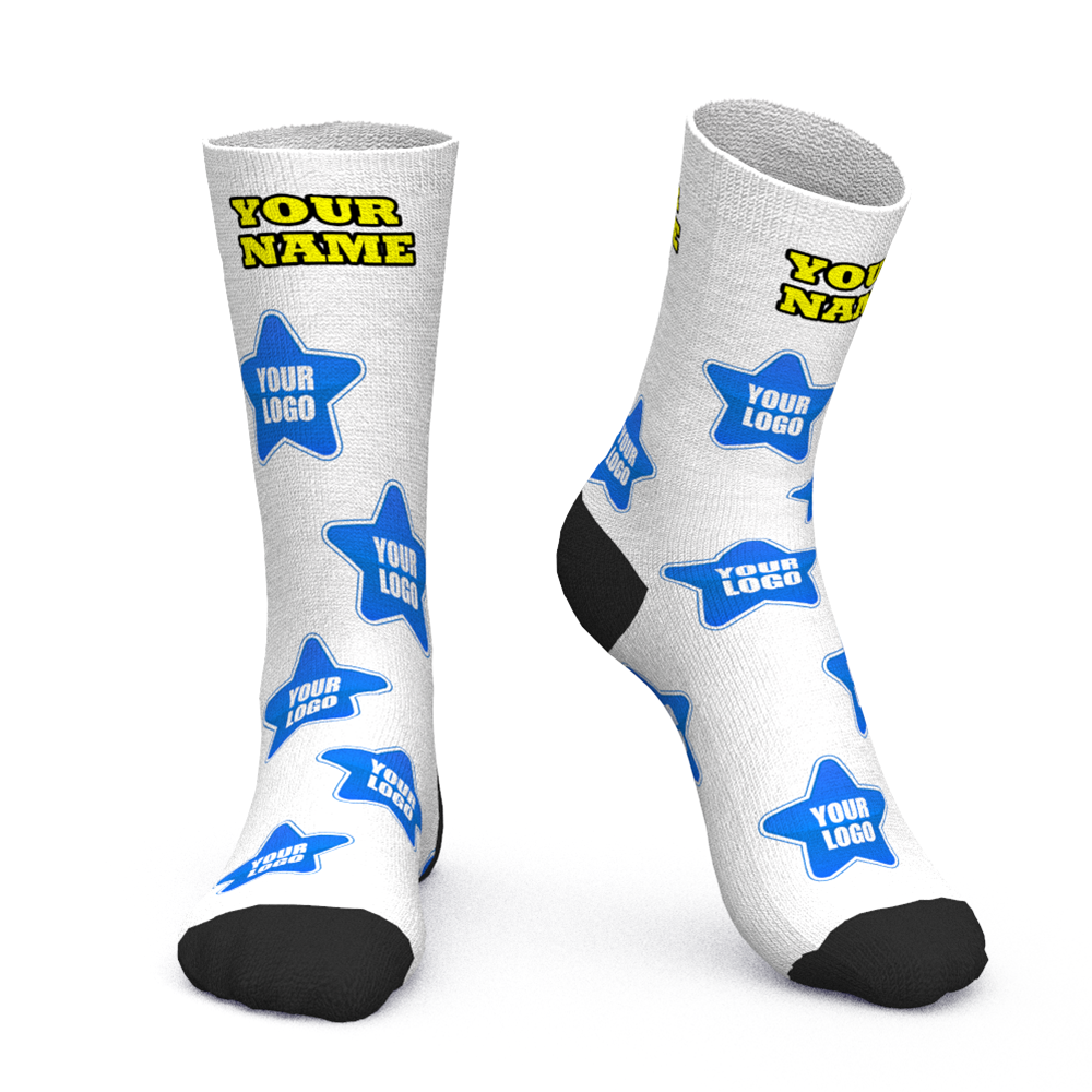 Chaussettes Avec Logo Personnalisé Ajouter Un Logo Et Un Nom Cadeaux D'entreprise Personnalisés - Colorés - MaPhotocaleconFr