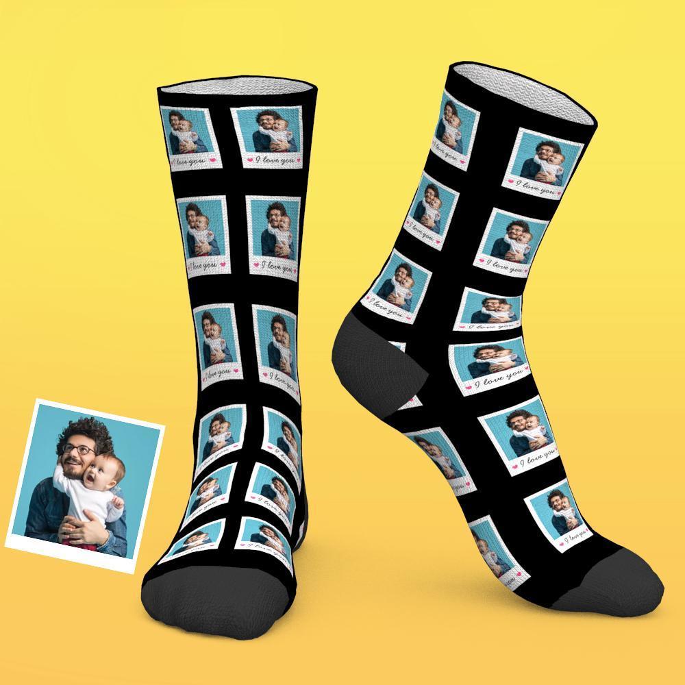 Chaussettes Polaroid Personnalisées Je T'aime - MaPhotocaleconFr