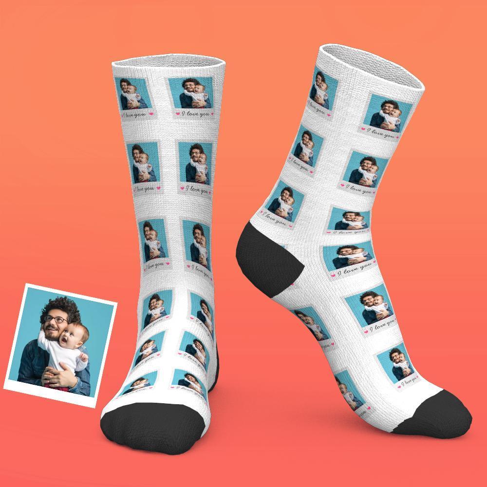 Chaussettes Polaroid Personnalisées Je T'aime - MaPhotocaleconFr
