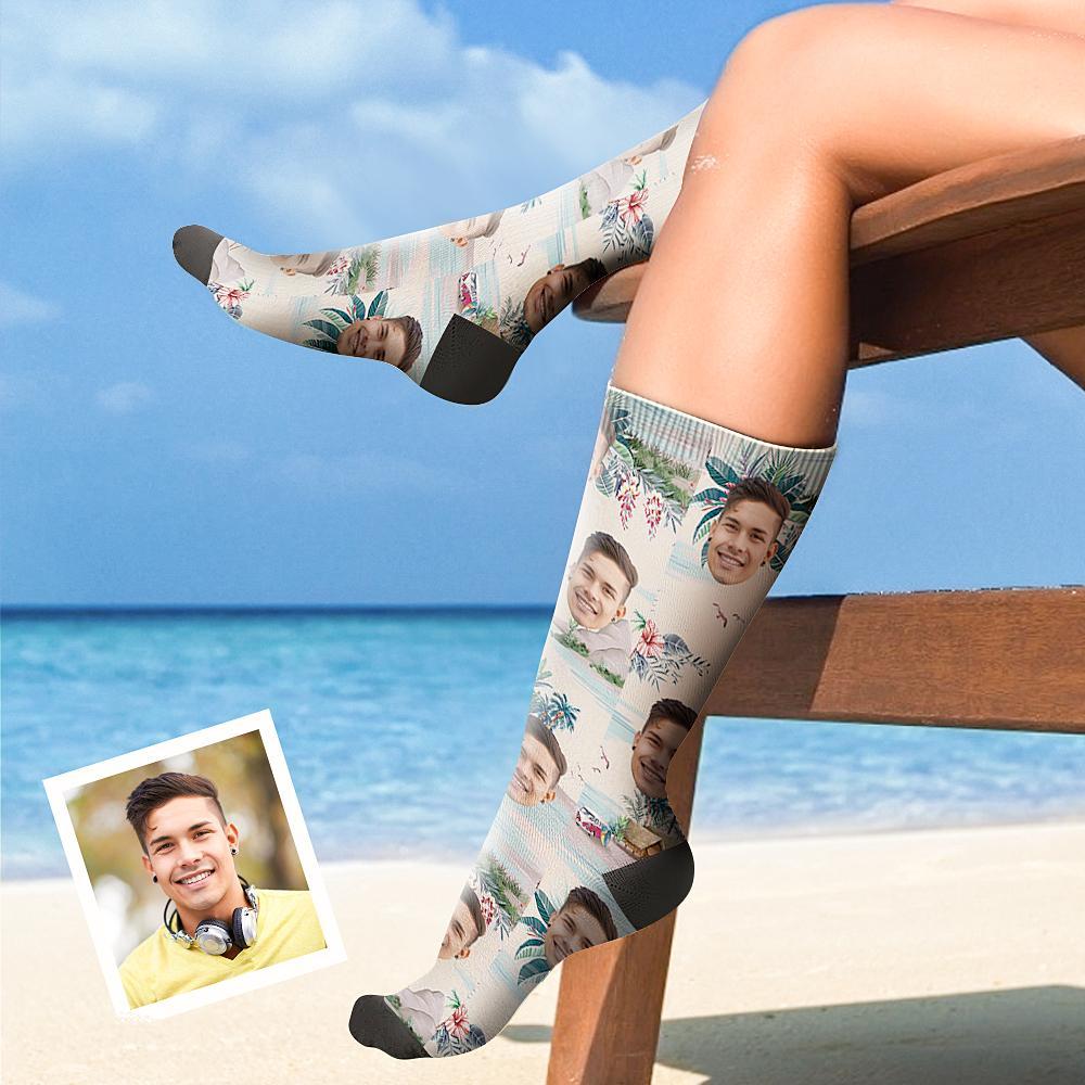Visage Personnalisé Sur Les Chaussettes Chaussettes Photo Personnalisées Meilleure Idée De Cadeaux - Motif Paysage - MaPhotocaleconFr