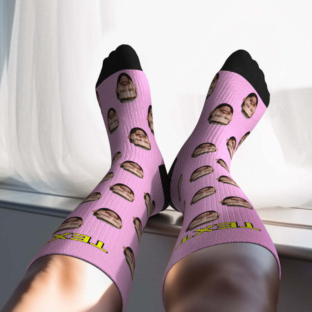 Chaussettes De Compression Respirantes Personnalisées, Hauteur Des Genoux, Mise À Niveau Pour La Fête Des Pères, Aperçu En Ligne, Ajouter Une Image Et Un Nom Colorés - MaPhotocaleconFr