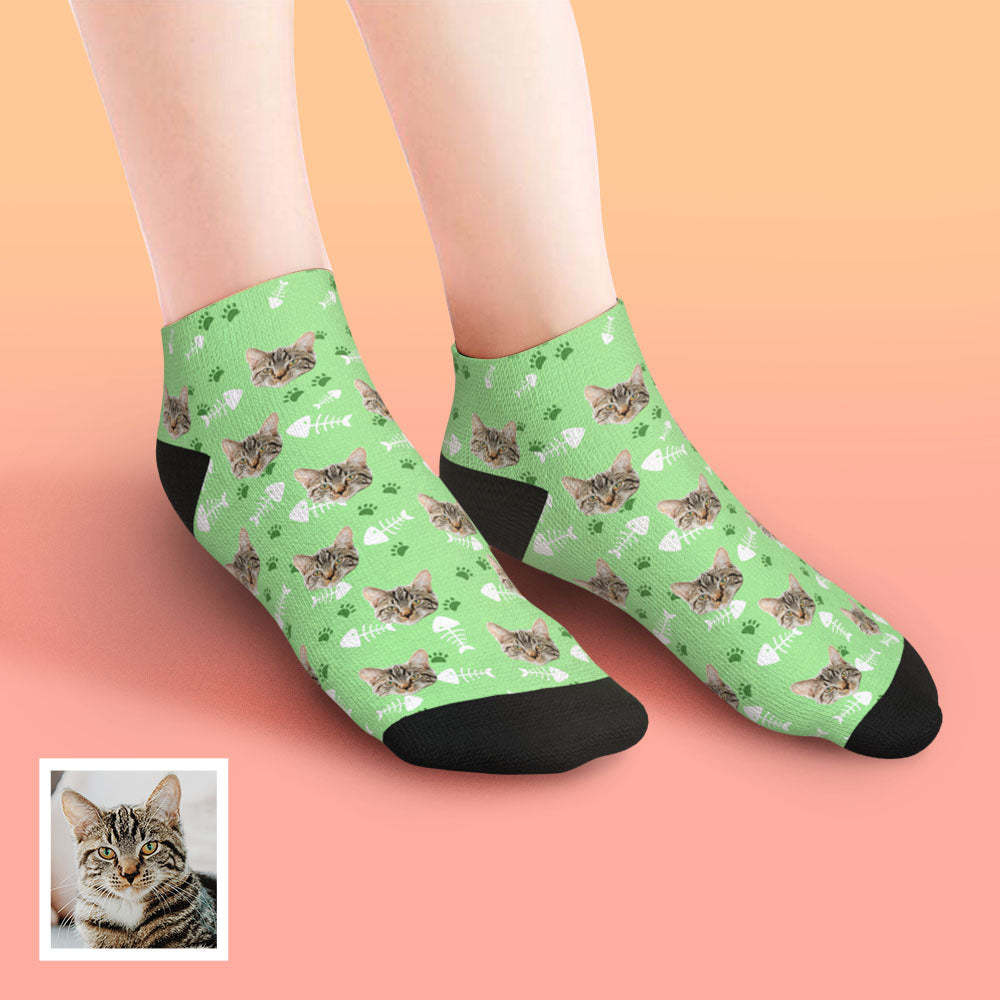 Chaussettes Personnalisées À Coupe Basse Pour Le Visage, Chat - MaPhotocaleconFr
