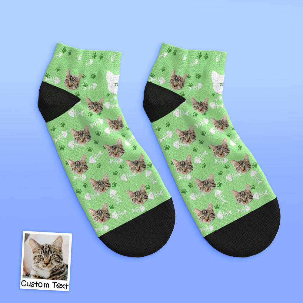 Chaussettes Personnalisées À Coupe Basse Pour Le Visage, Chat - MaPhotocaleconFr