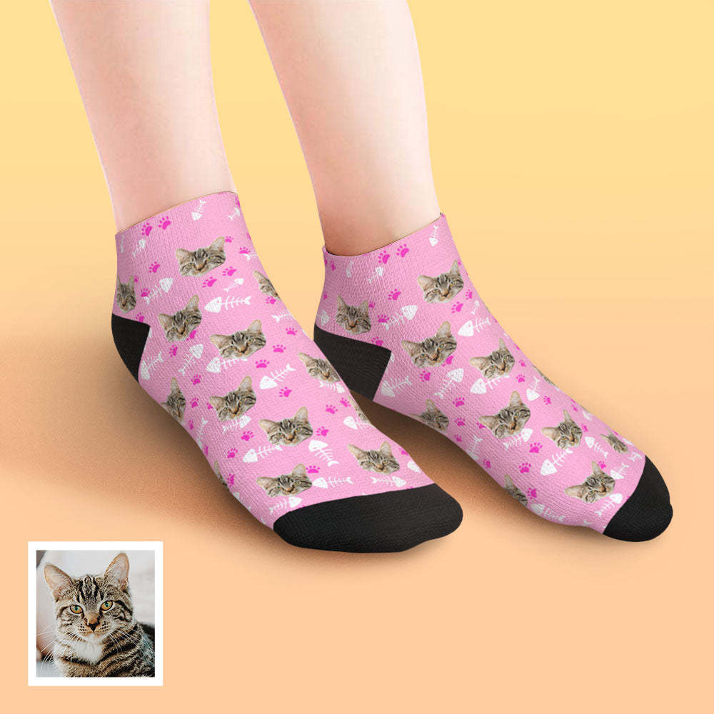 Chaussettes Personnalisées À Coupe Basse Pour Le Visage, Chat - MaPhotocaleconFr