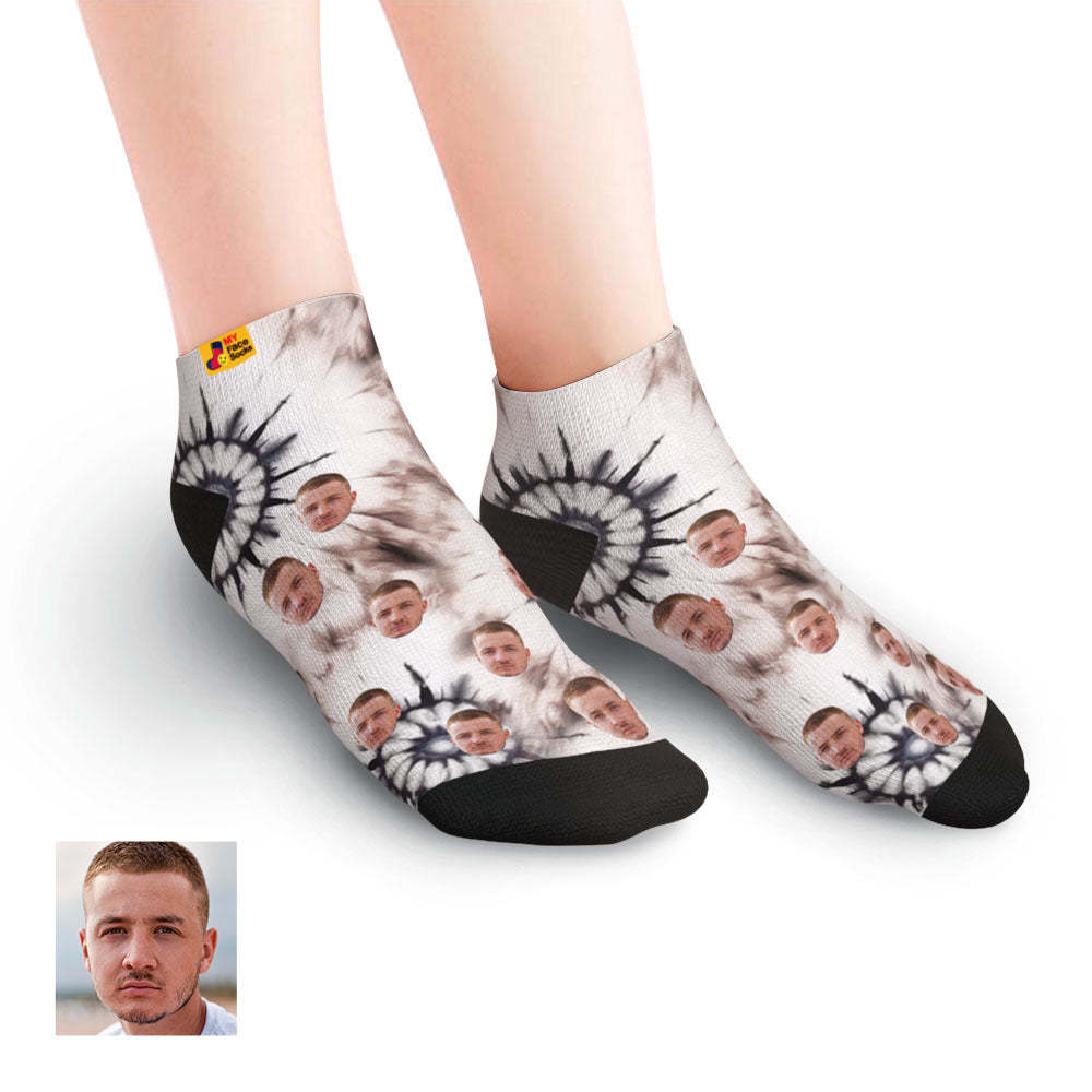 Chaussettes Basses Personnalisées Pour Le Visage À La Cheville, Teintes À La Glace - MaPhotocaleconFr