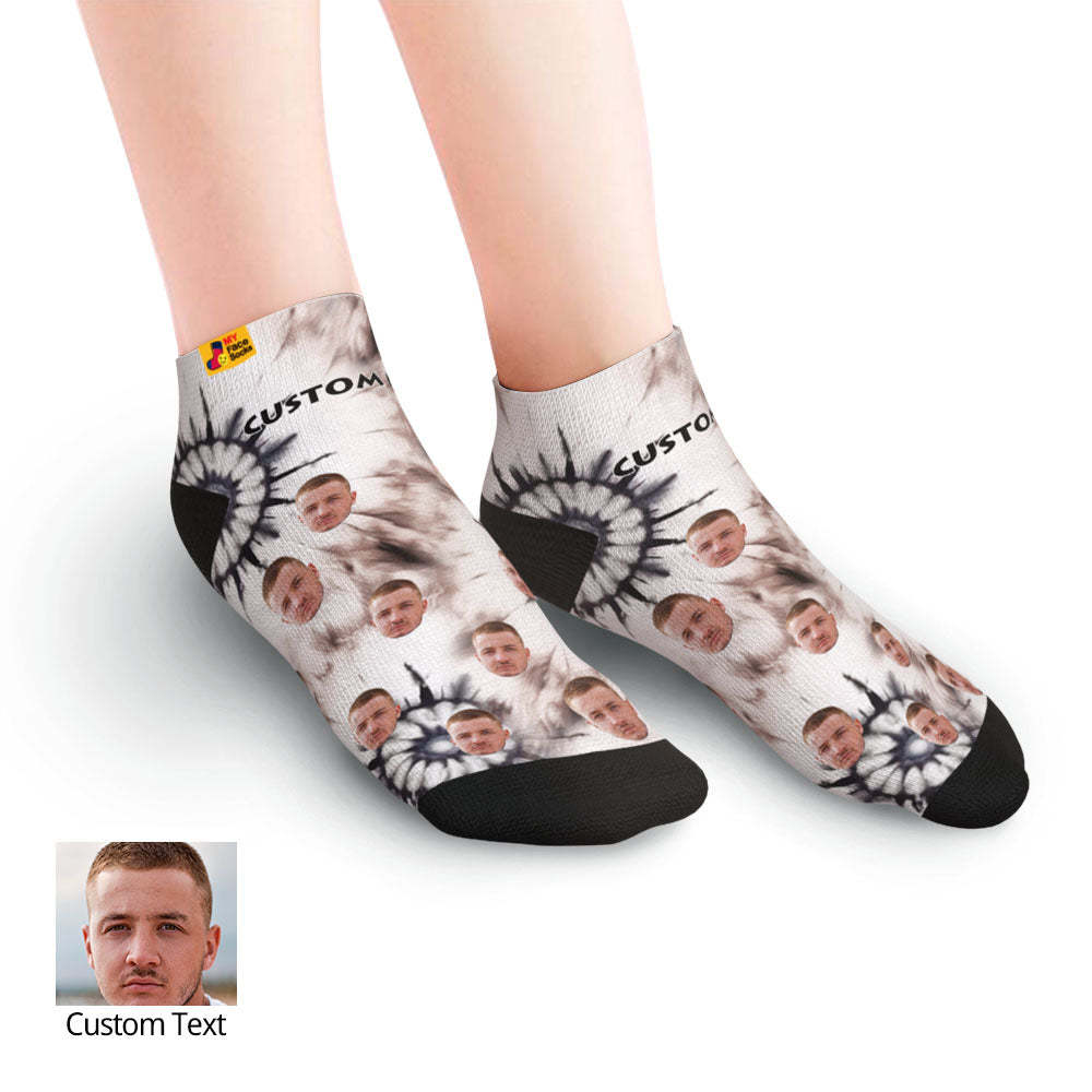 Chaussettes Basses Personnalisées Pour Le Visage À La Cheville, Teintes À La Glace - MaPhotocaleconFr