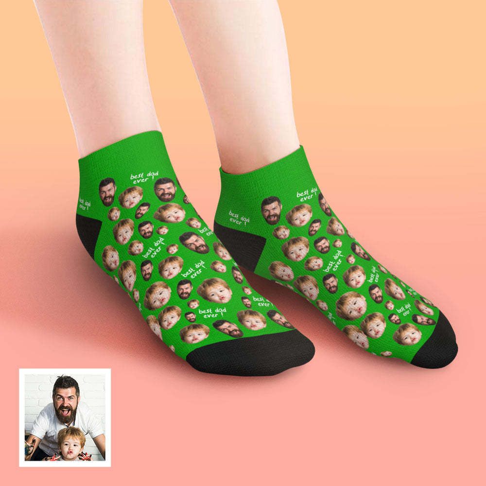 Chaussettes Basses Personnalisées Pour Le Visage Au Meilleur Papa - MaPhotocaleconFr