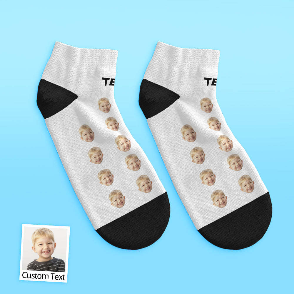 Custom Low Cut Ankle Face Socks For Dad #1 Daddy - MaPhotocaleconFr