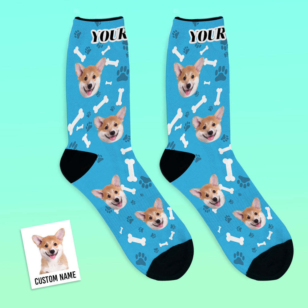 Chaussettes Photo, Chaussettes Personnalisées Pour Le Visage De Chien, Cadeau Pour Les Amoureux Des Animaux De Compagnie - MaPhotocaleconFr