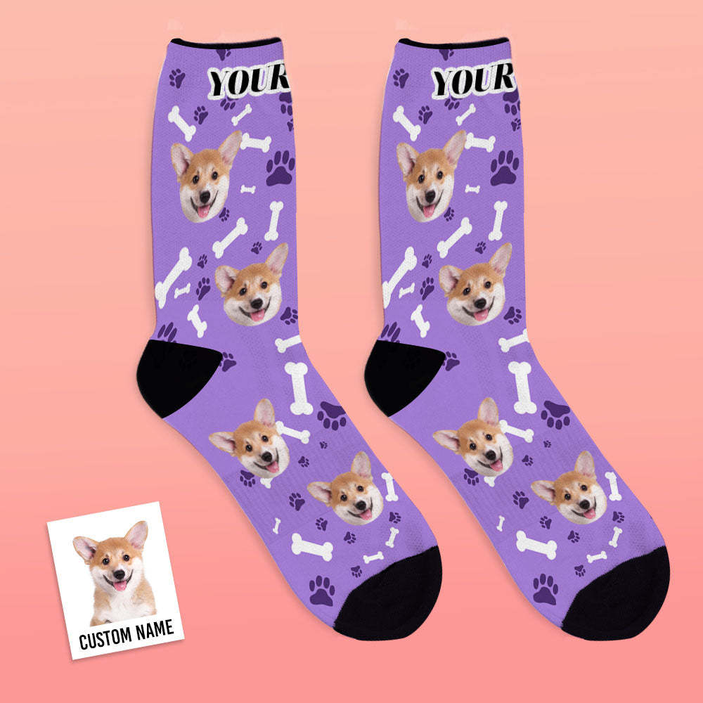 Chaussettes Photo, Chaussettes Personnalisées Pour Le Visage De Chien, Cadeau Pour Les Amoureux Des Animaux De Compagnie - MaPhotocaleconFr