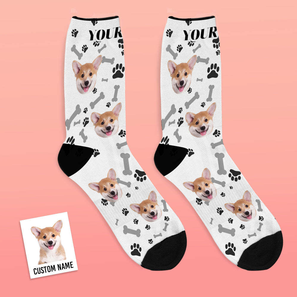 Chaussettes Photo, Chaussettes Personnalisées Pour Le Visage De Chien, Cadeau Pour Les Amoureux Des Animaux De Compagnie - MaPhotocaleconFr