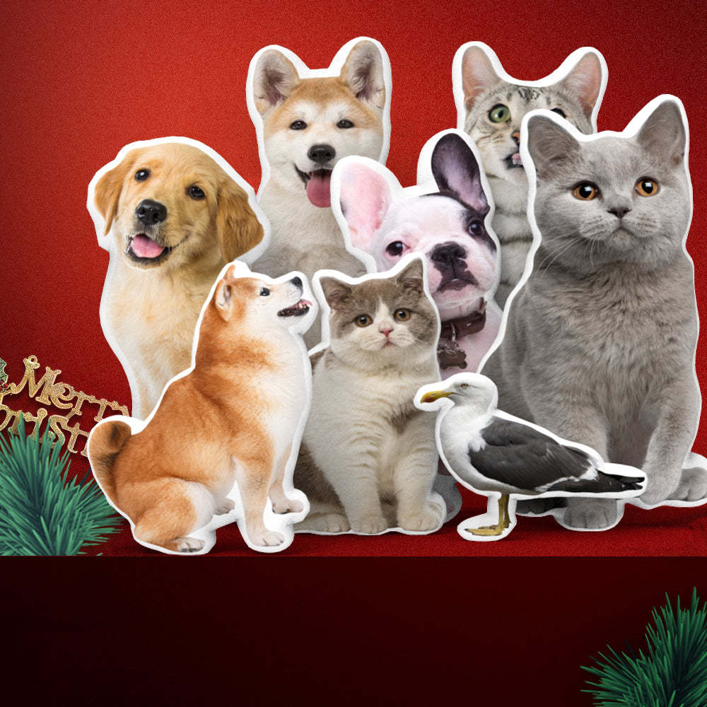 Oreiller Personnalisé En Forme De Tête D'animal De Compagnie, Oreiller À Jet De Photo De Visage 3d - MaPhotocaleconFr