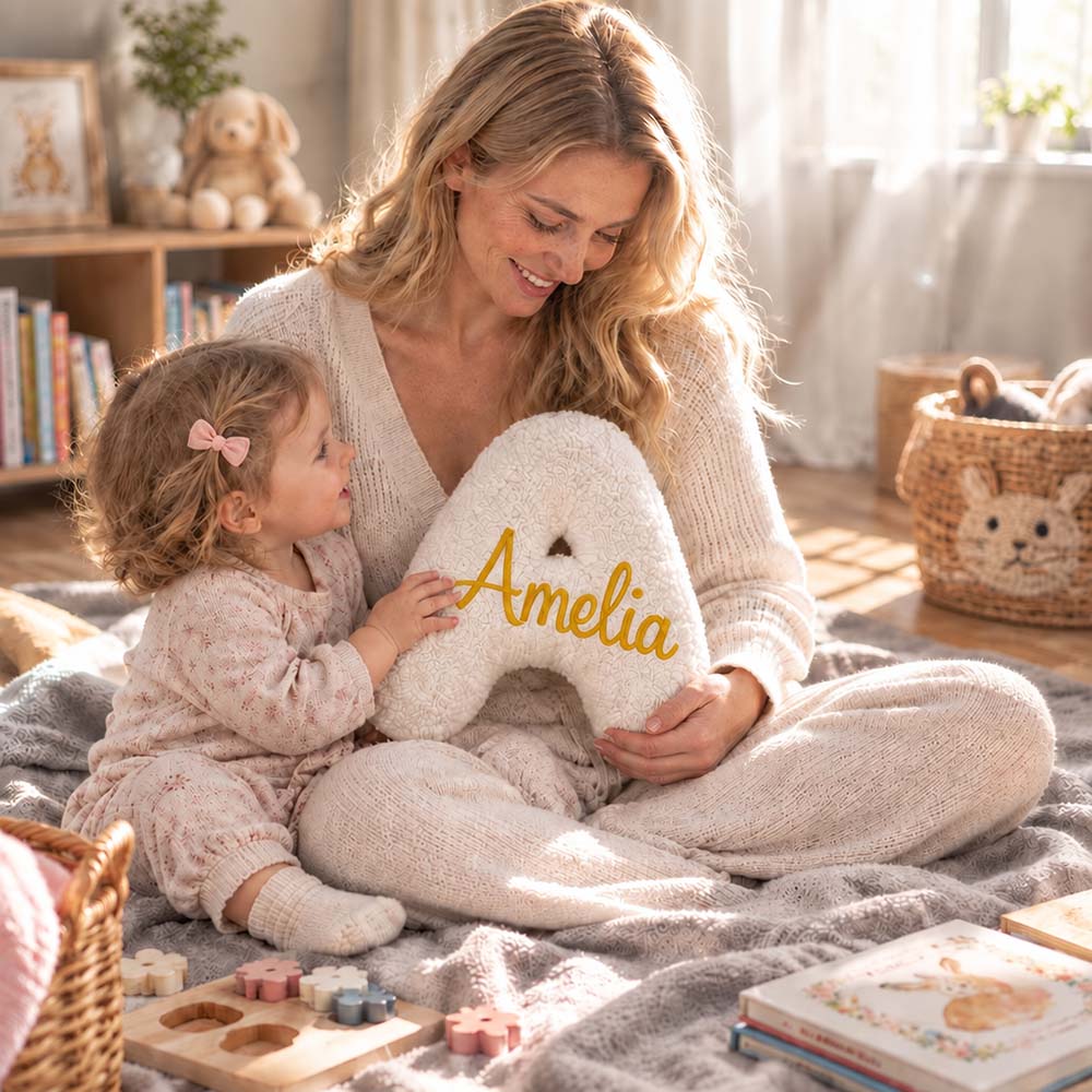 Lettre Personnalisée Oreiller Nom Personnalisé Alphabet Initial Jeter Oreiller Cadeau D’anniversaire Pour Enfants Décoration D’intérieur Cadeau De Pendaison De Crémaillère - MaPhotocaleconFr
