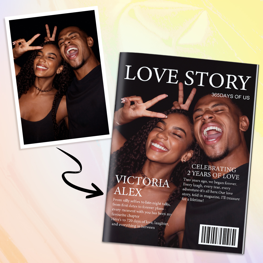 Magazine Love Story Personnalisé Pour Les Couples À L'occasion De La Saint-valentin - MaPhotocaleconFr