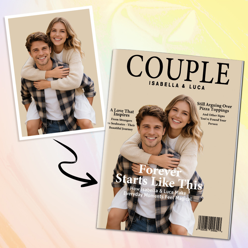 Magazine De Couple Personnalisé Pour Elle À L'occasion De La Saint-valentin Et De Votre Anniversaire. - MaPhotocaleconFr