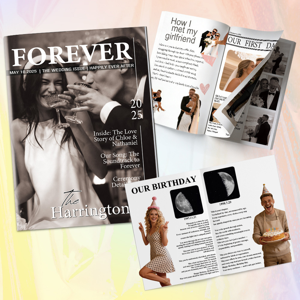 Magazine Personnalisé Pour Les Couples Mariés À L'occasion De Leur Anniversaire De Mariage - MaPhotocaleconFr