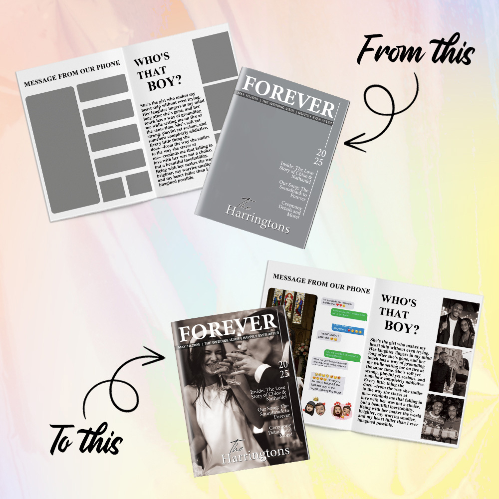 Magazine Personnalisé Pour Les Couples Mariés À L'occasion De Leur Anniversaire De Mariage - MaPhotocaleconFr