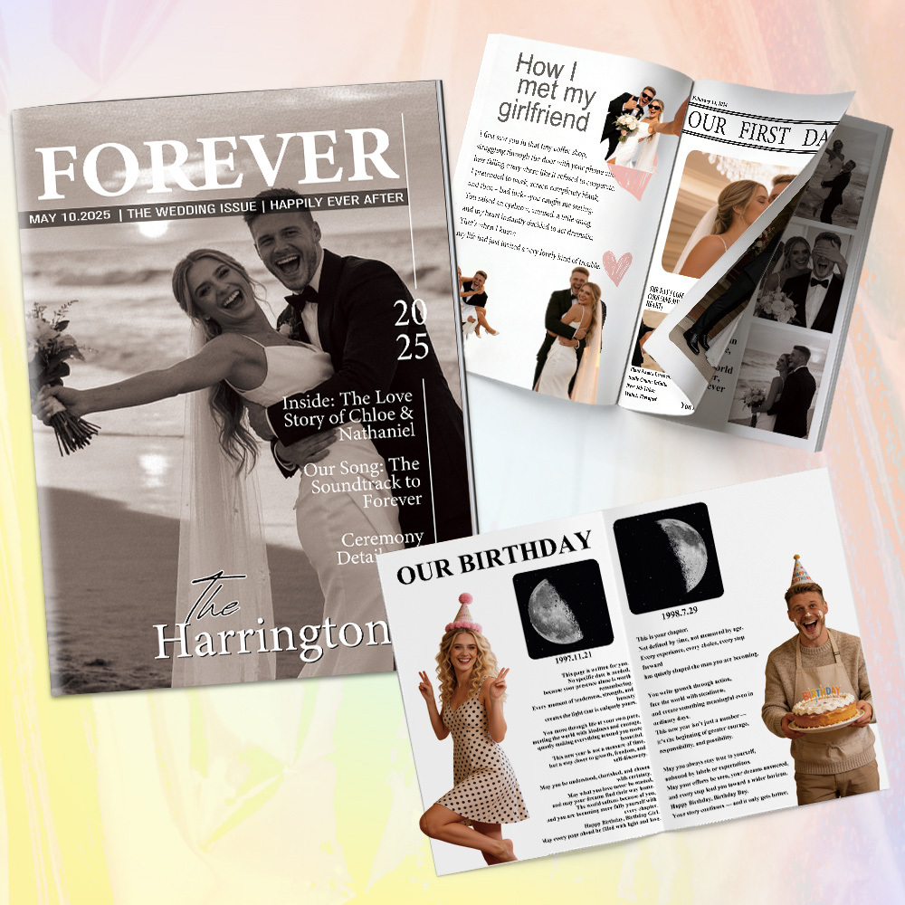 Magazine Personnalisé Pour Les Couples Mariés À L'occasion De Leur Anniversaire De Mariage - MaPhotocaleconFr
