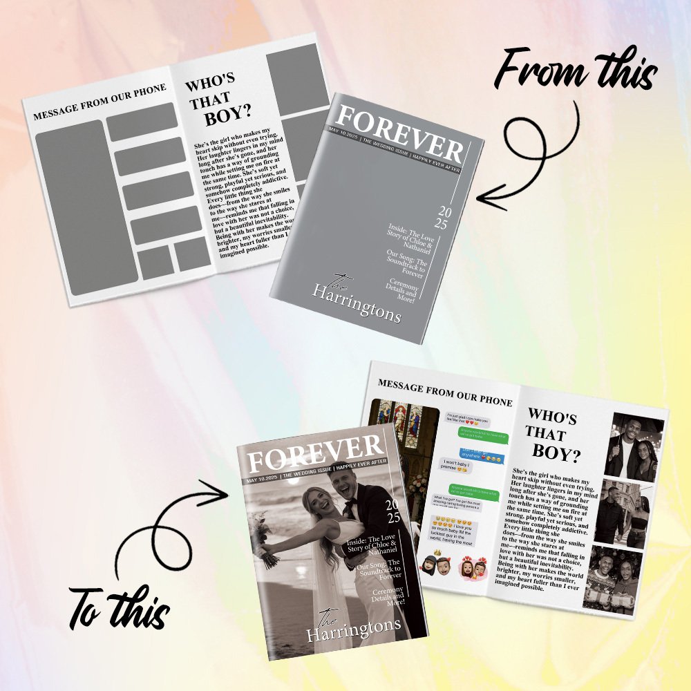 Magazine Personnalisé Pour Les Couples Mariés À L'occasion De Leur Anniversaire De Mariage - MaPhotocaleconFr