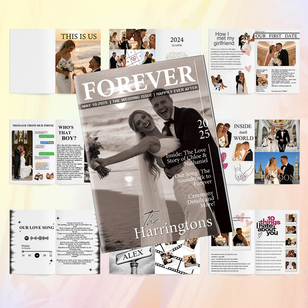 Magazine Personnalisé Pour Les Couples Mariés À L'occasion De Leur Anniversaire De Mariage - MaPhotocaleconFr
