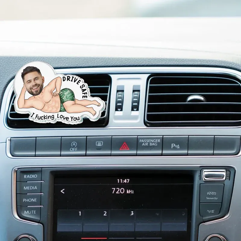 Photo Personnalisée « conduis Prudemment », Clip De Ventilation De Voiture En Acrylique Personnalisé.