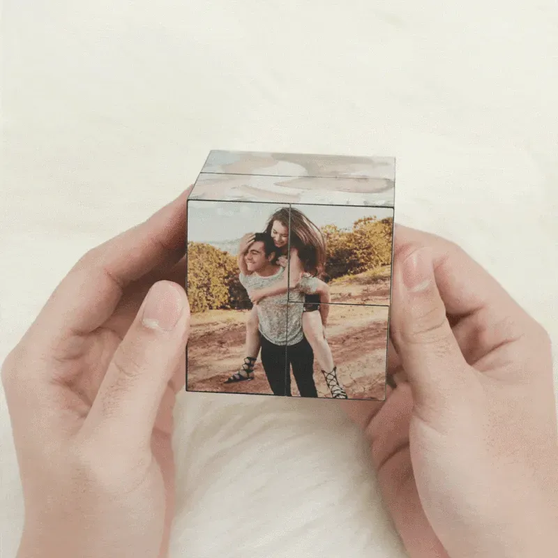 Cube Photo personnalisé Infinity Cube Multiphoto Cube Photo Pliant Magique pour Couple